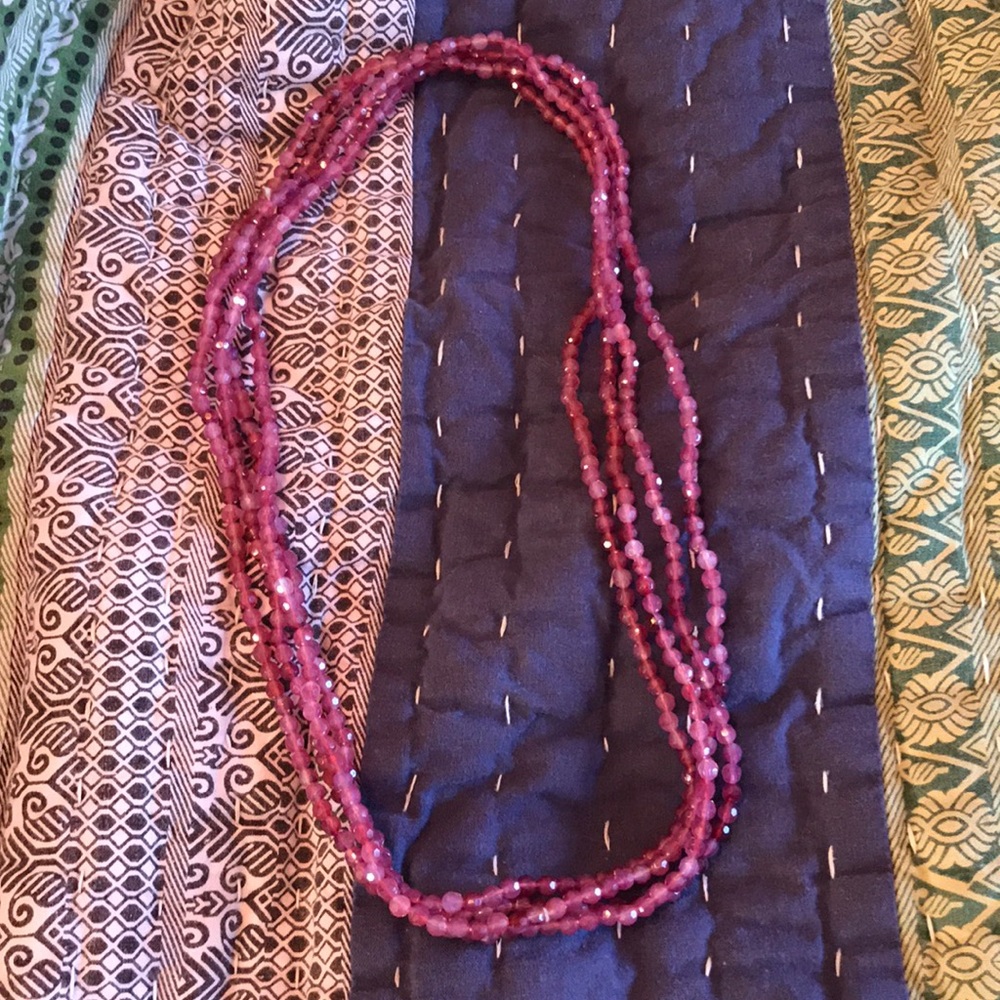 Pink beaded necklace - two strands